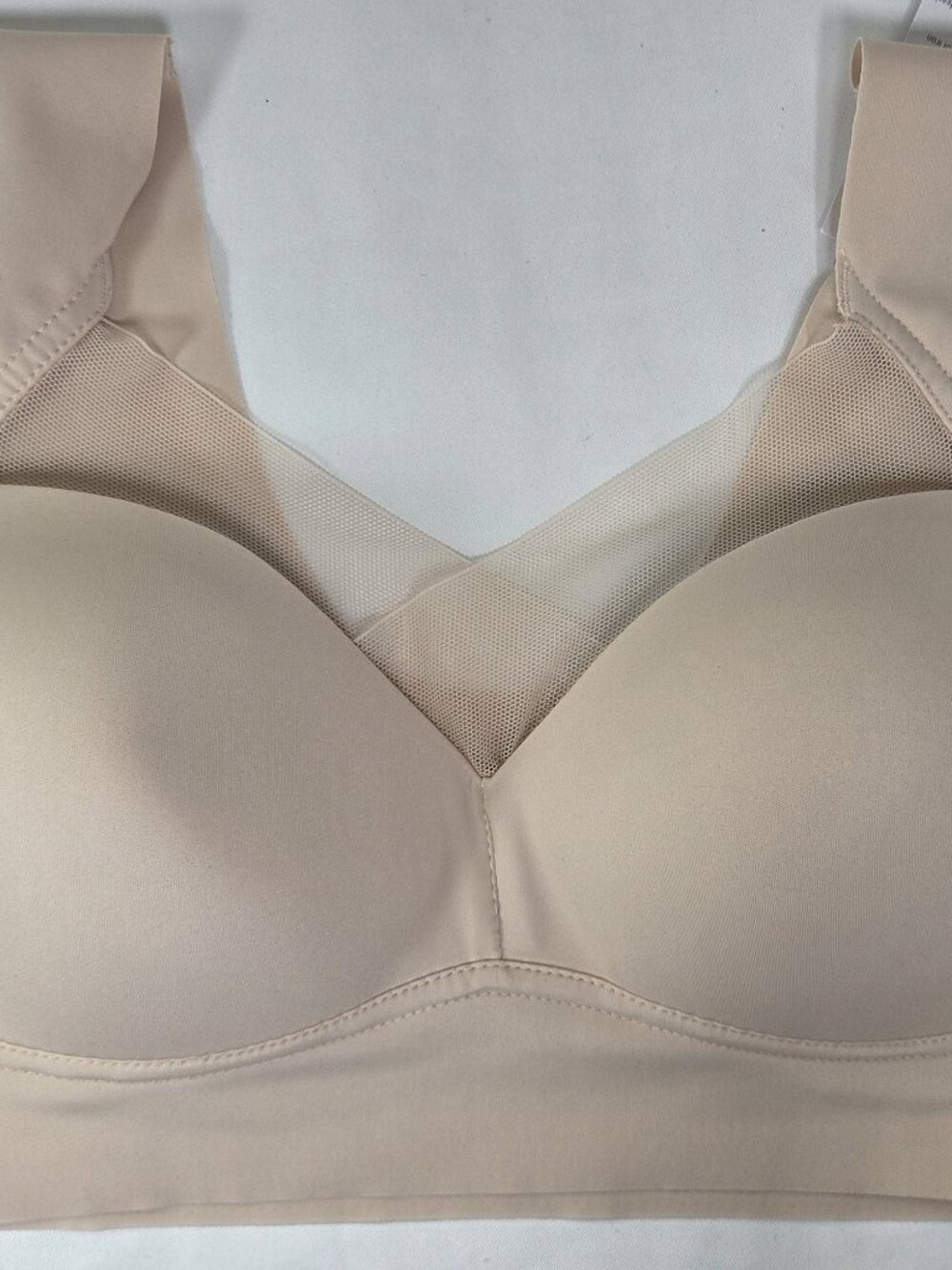 ZenChic Wireless Support Bra Seamless Back Beige Sz Lg New